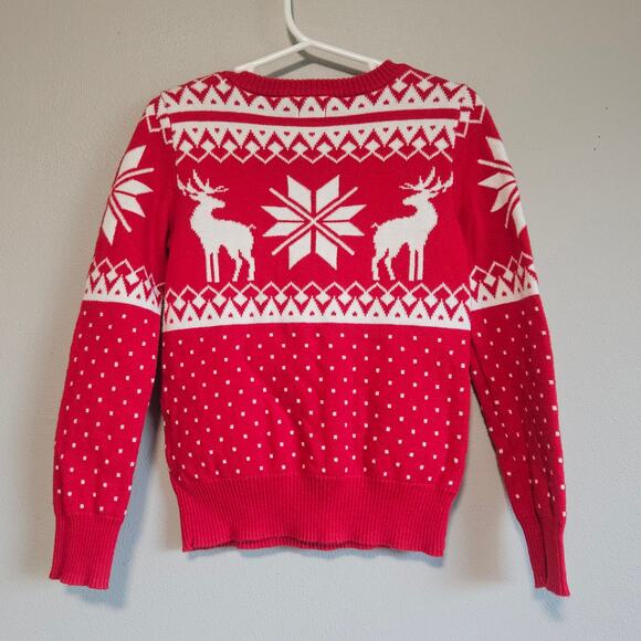 Maximus Rex Boys Sweater Size 6‎ Red Reindeer Fair Isle Nordic Christmas Knit - Picture 4 of 9